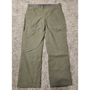 Eddie Bauer Pants Fleece Lined Tech Mens 38x30 Tech Hiking Cargo Olive Green